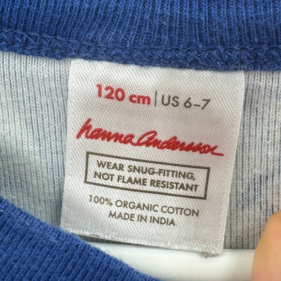 Hanna Andersson Organic Cotton Blue Dreidel Print Long John 2-Piece Pajama Set - Picture 6 of 6